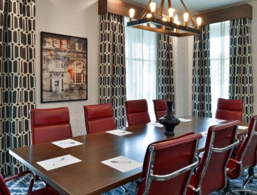 Hampton Inn & Suites drapery in conference room