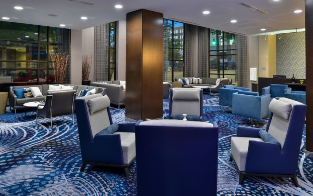 Courtyard by Marriott lobby drapery