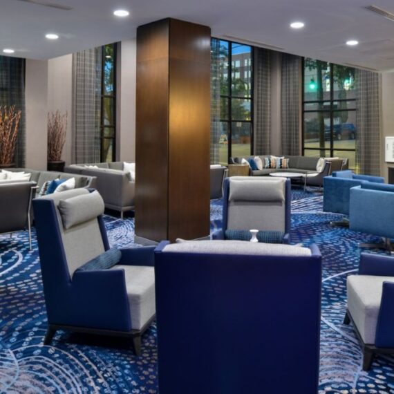 Courtyard by Marriott lobby drapery